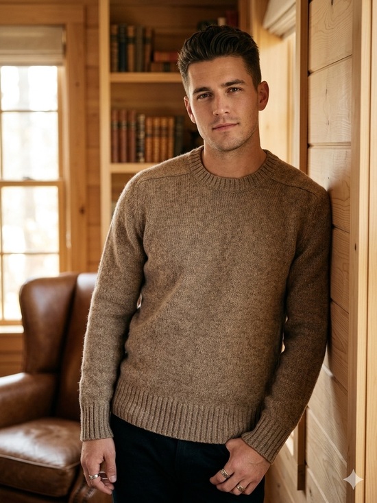 Marshall Fields Other - Marshall Field&Co. 100% Wool Crewneck Sweater - Brown